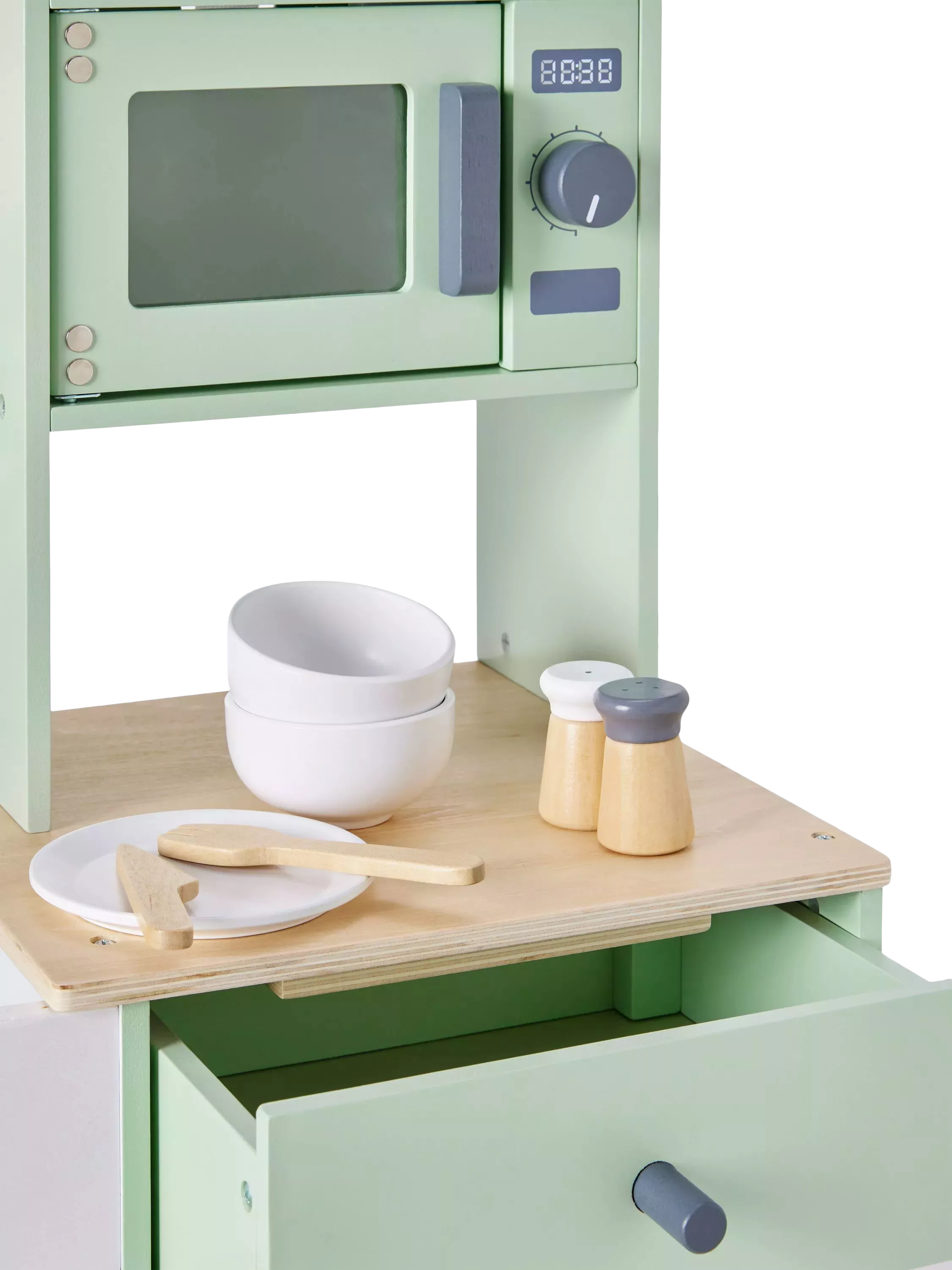 John Lewis deluxe wood toy kitchen with fridge freezer, UK version