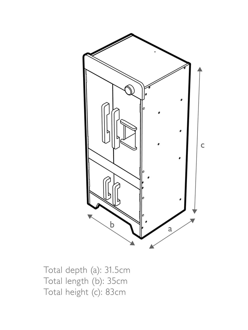 John Lewis deluxe wood toy kitchen with fridge freezer, UK version