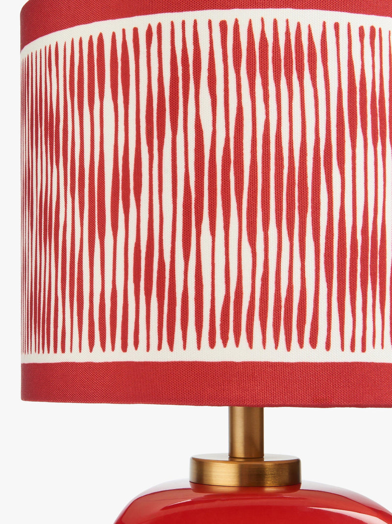 John Lewis faceted ceramic table lamp with ikat stripe shade, UK version