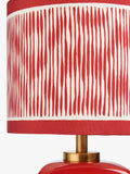 John Lewis faceted ceramic table lamp with ikat stripe shade, UK version