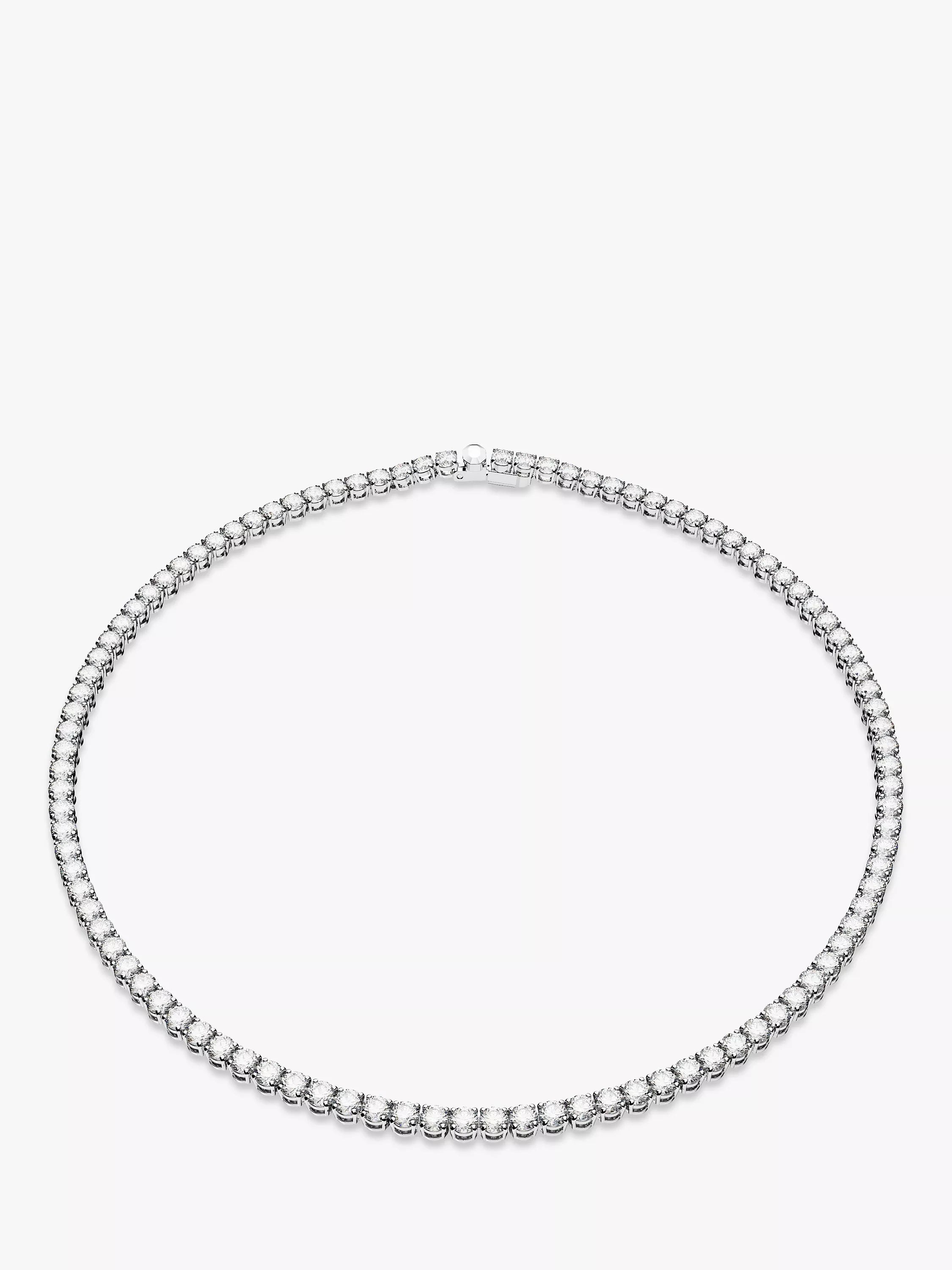 Swarovski silver tennis necklace with cubic zirconia 50cm - British product