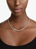 Swarovski silver tennis necklace with cubic zirconia 50cm - British product