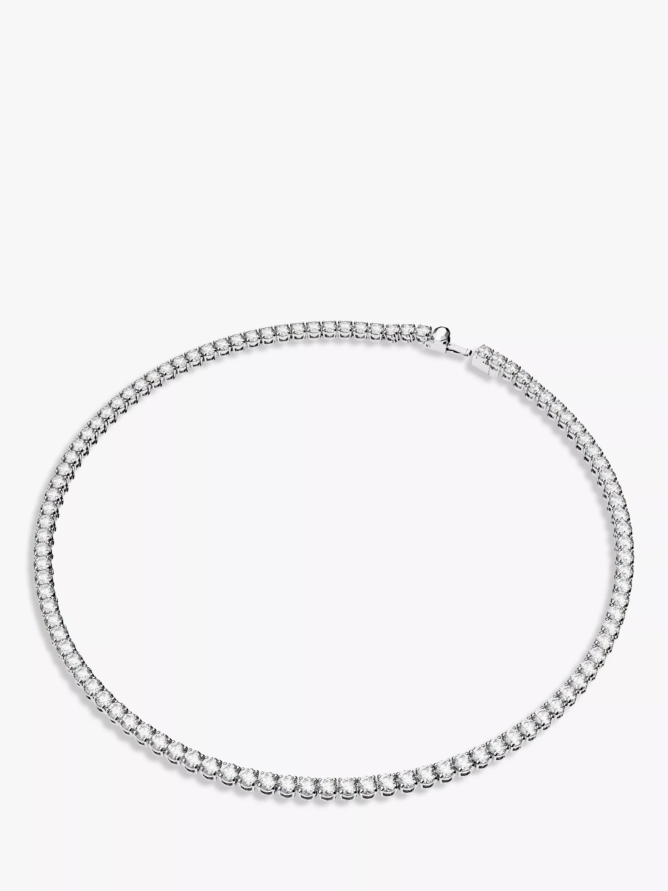 Swarovski silver tennis necklace with cubic zirconia 50cm - British product