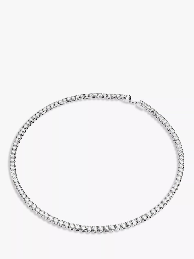 Swarovski silver tennis necklace with cubic zirconia 50cm - British product