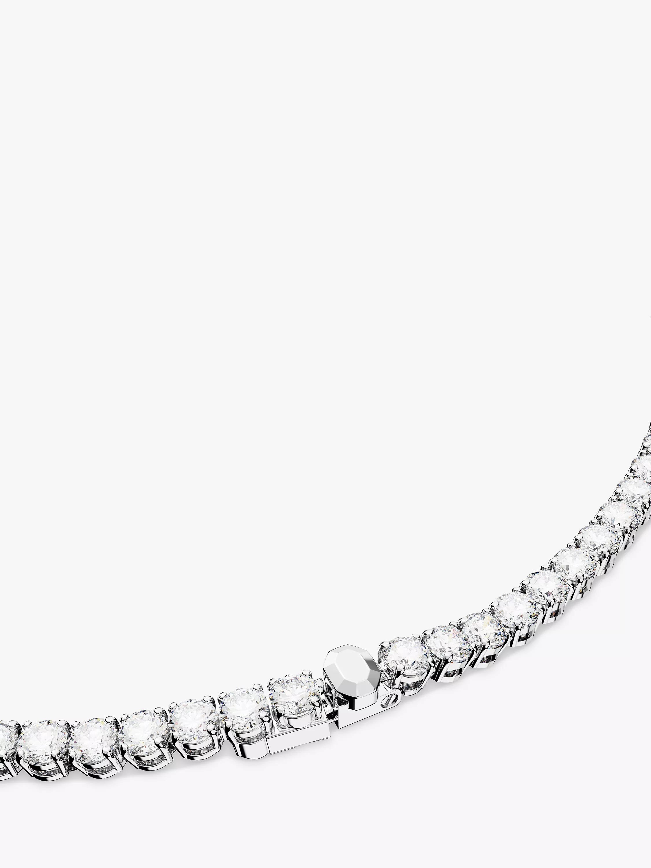 Swarovski silver tennis necklace with cubic zirconia 50cm - British product