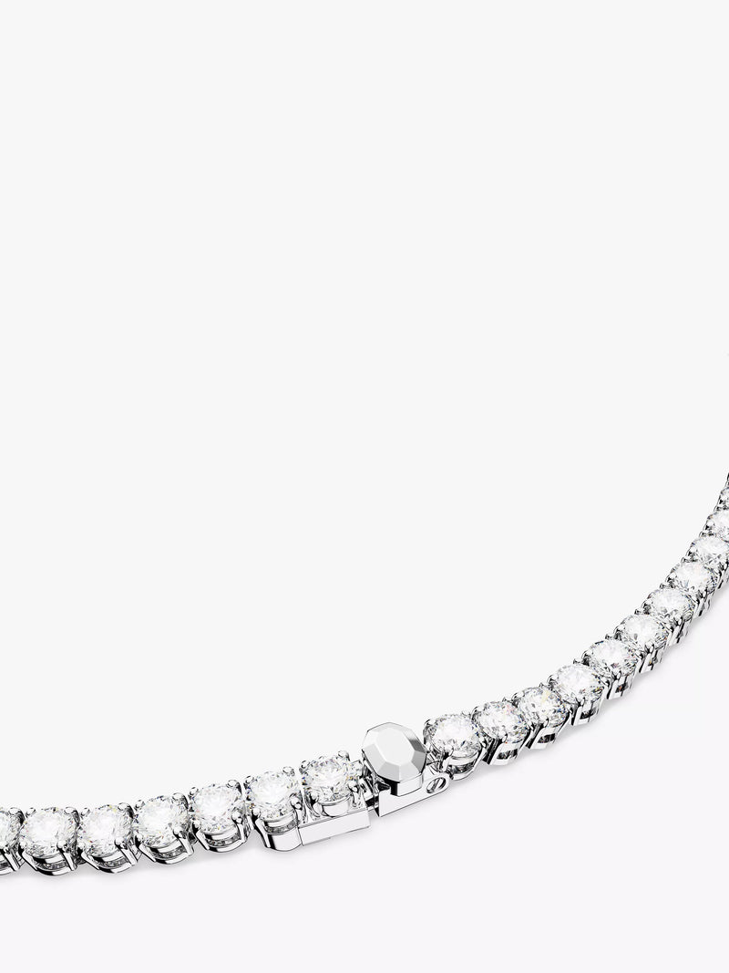 Swarovski silver tennis necklace with cubic zirconia 50cm - British product