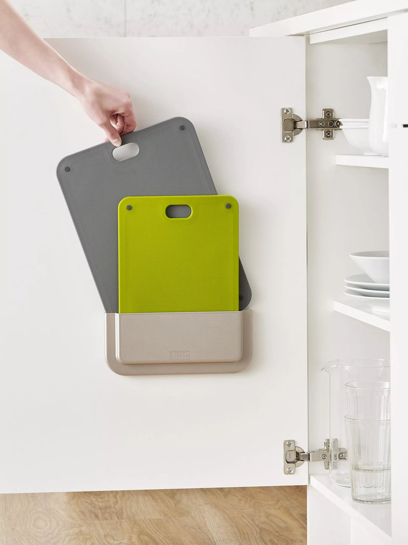 Joseph Joseph chopping board set 2 piece grey green (British brand)