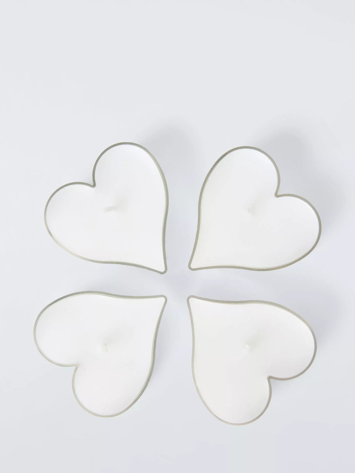 John Lewis heart-shaped tealights set of 4 white, UK version
