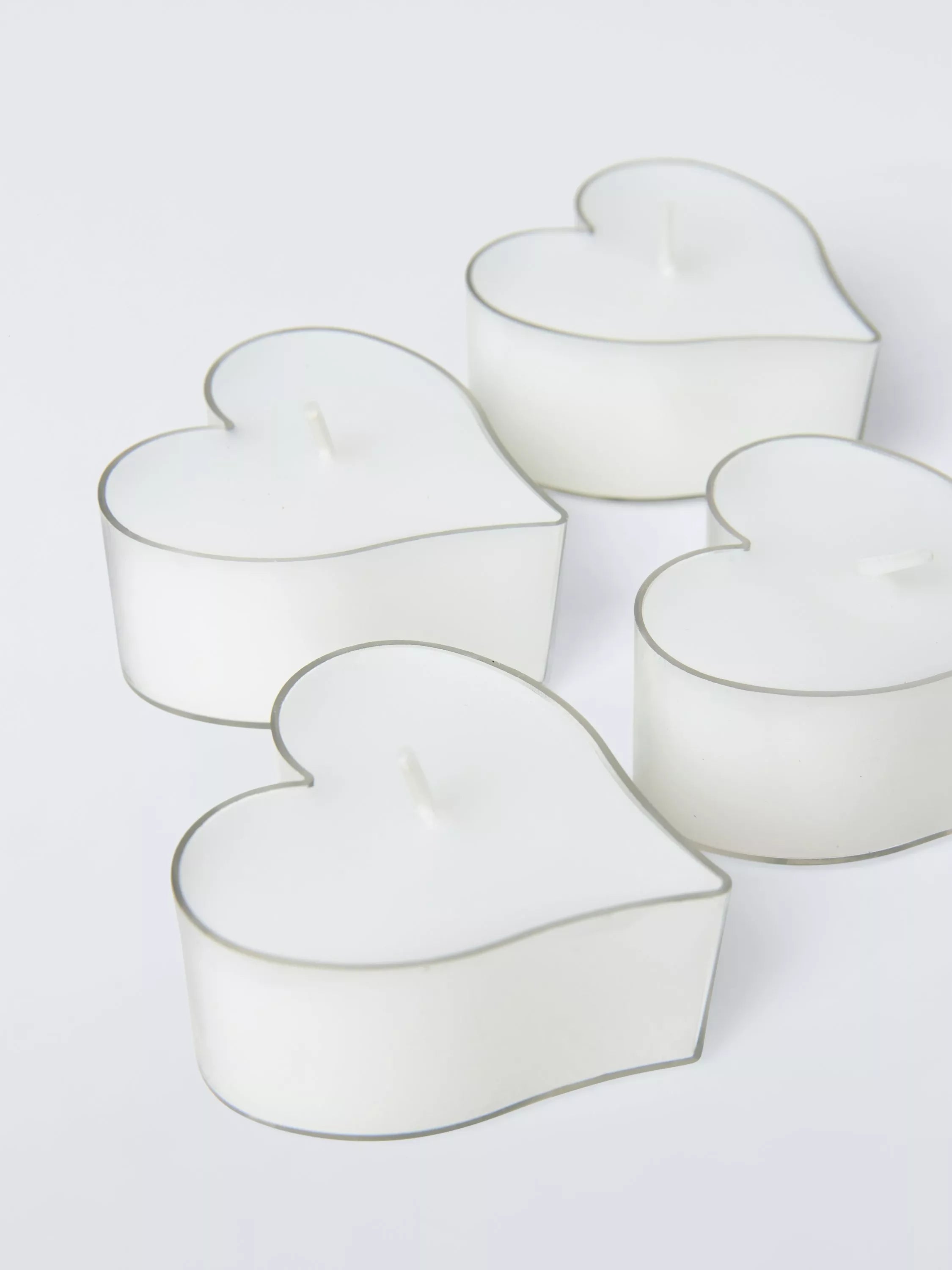 John Lewis heart-shaped tealights set of 4 white, UK version
