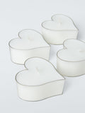 John Lewis heart-shaped tealights set of 4 white, UK version