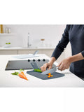 Joseph Joseph small plastic chopping board with foldable sides, set of 2, sky color, UK version