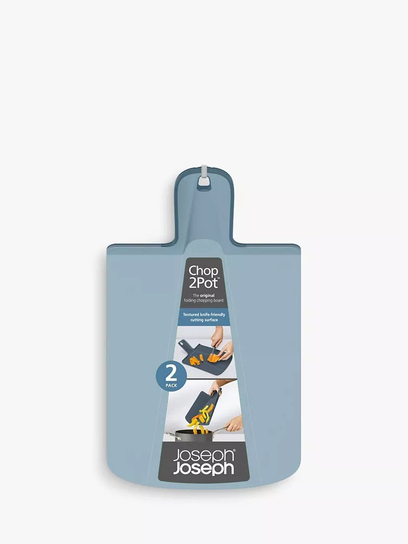 Joseph Joseph small plastic chopping board with foldable sides, set of 2, sky color, UK version