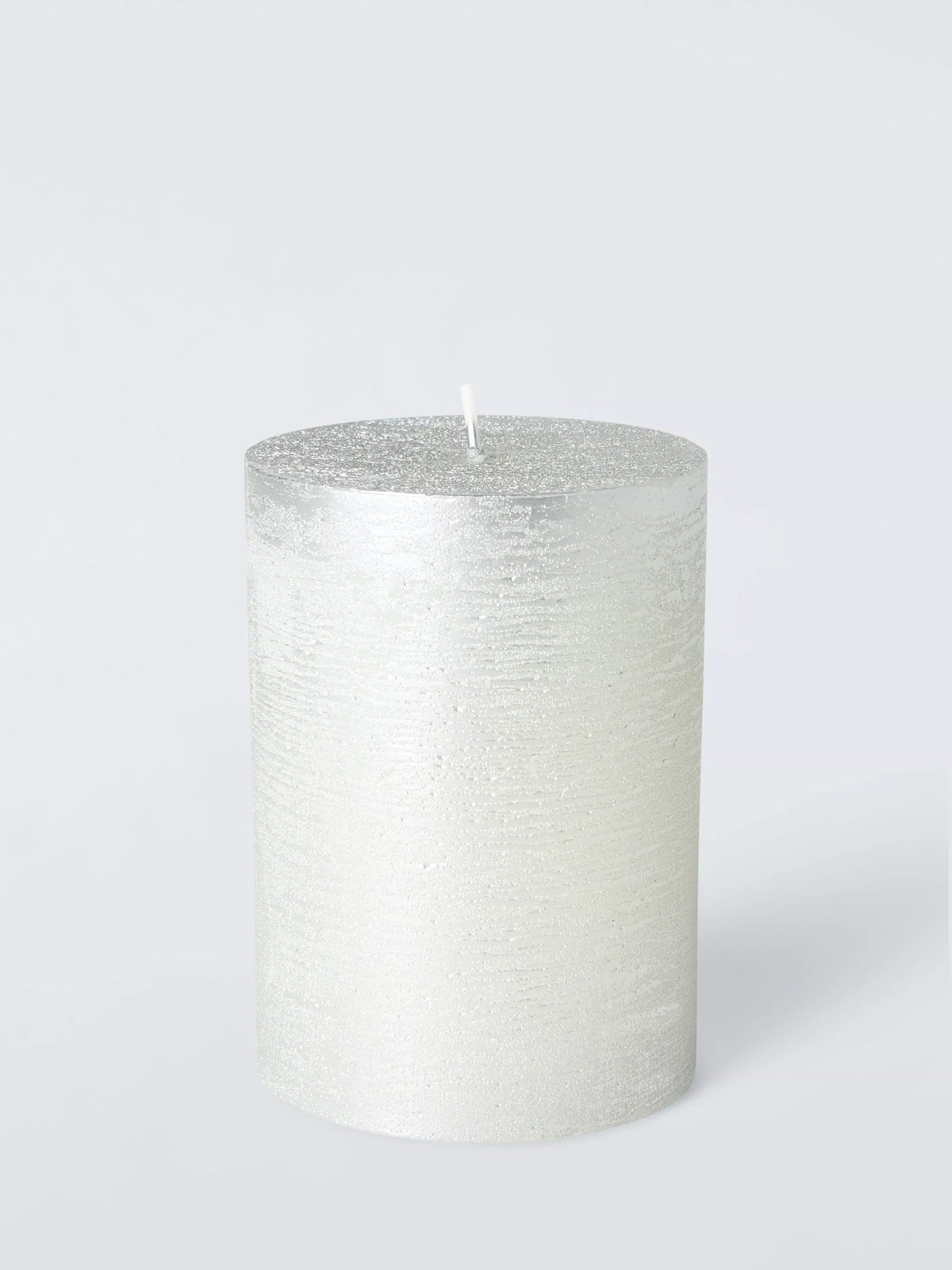 John Lewis rustic pillar candle H10.5 cm silver, imported from the UK