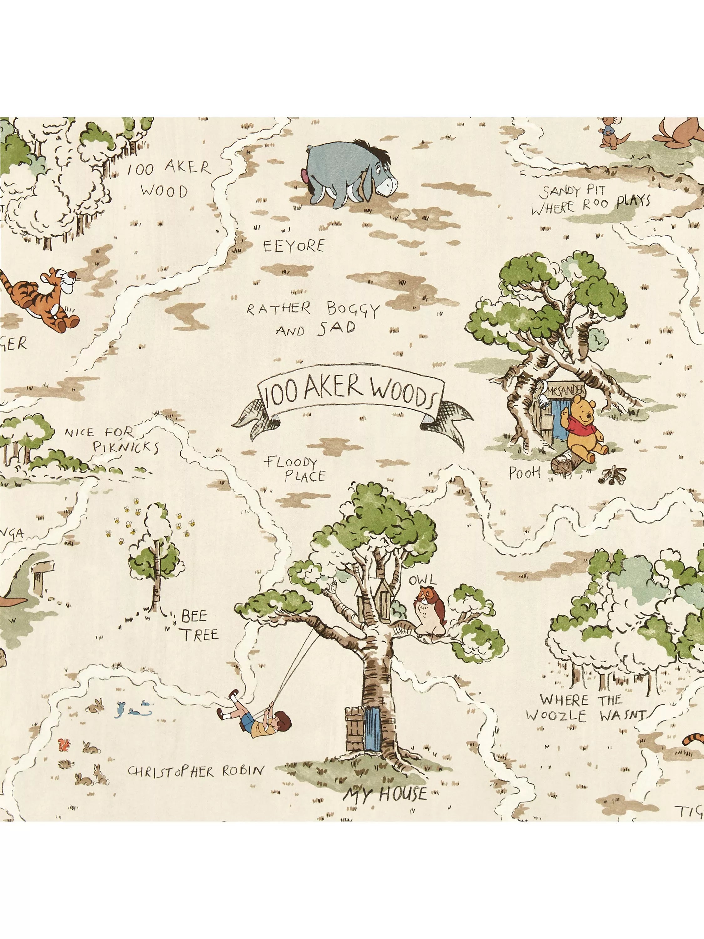 Sanderson Hundred Acre Wood wallpaper in Cashew (British brand)