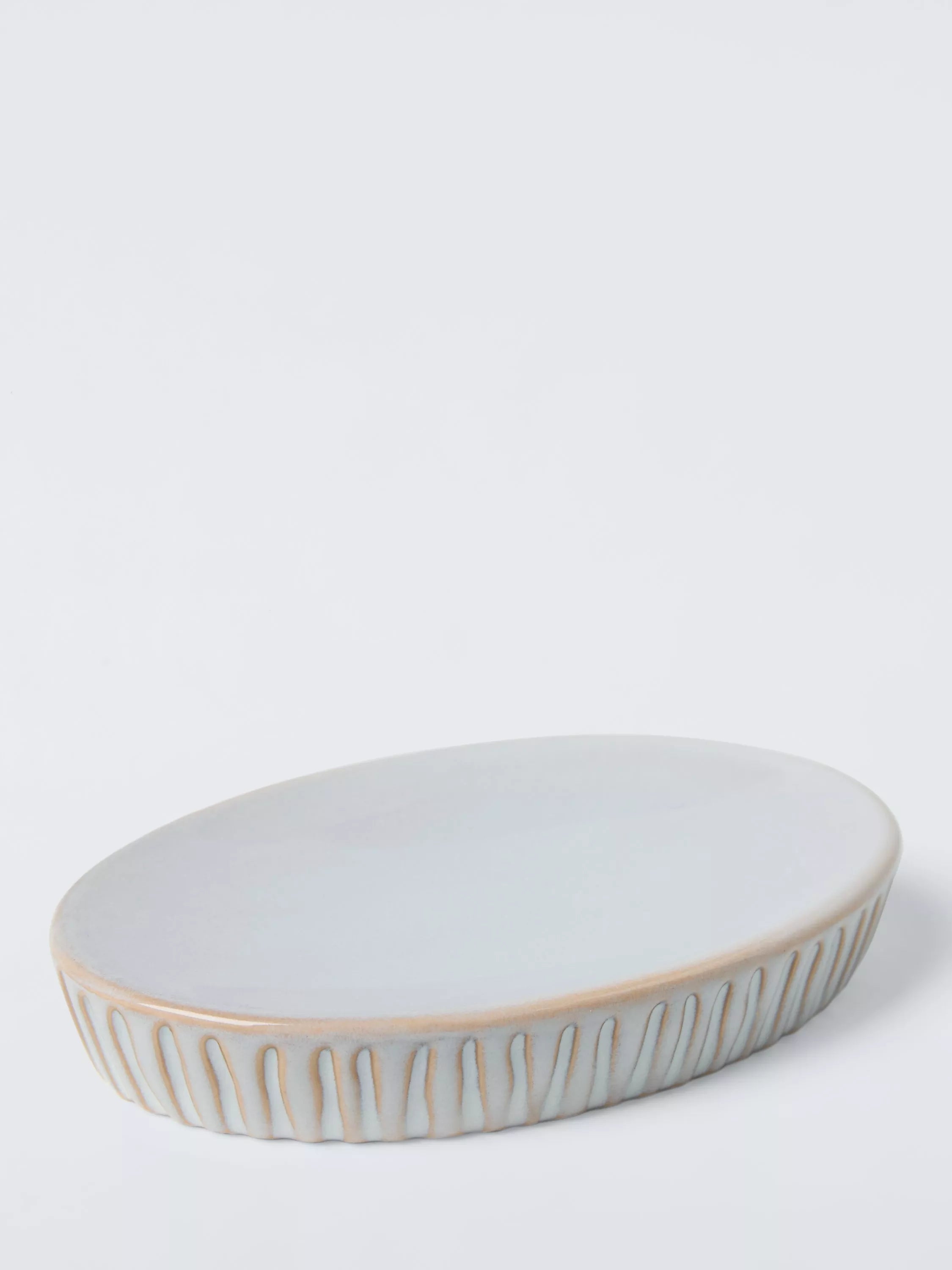 John Lewis glazed ribbed soap dish in grey, UK version