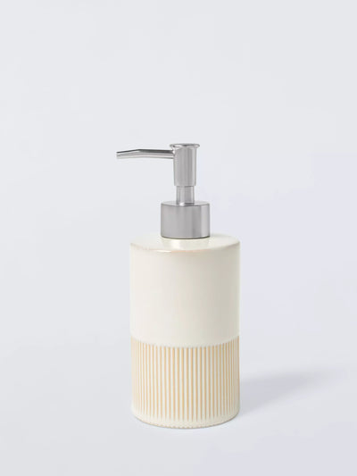 John Lewis John Lewis Reactive Glaze Two Tone Soap Dispenser Natural- Buy online at McGrocer