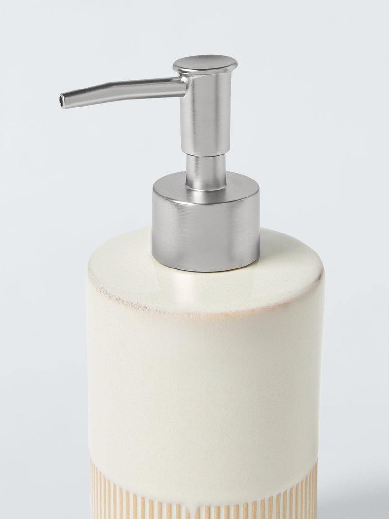 John Lewis Reactive Glaze Soap Dispenser Natural, imported from the UK