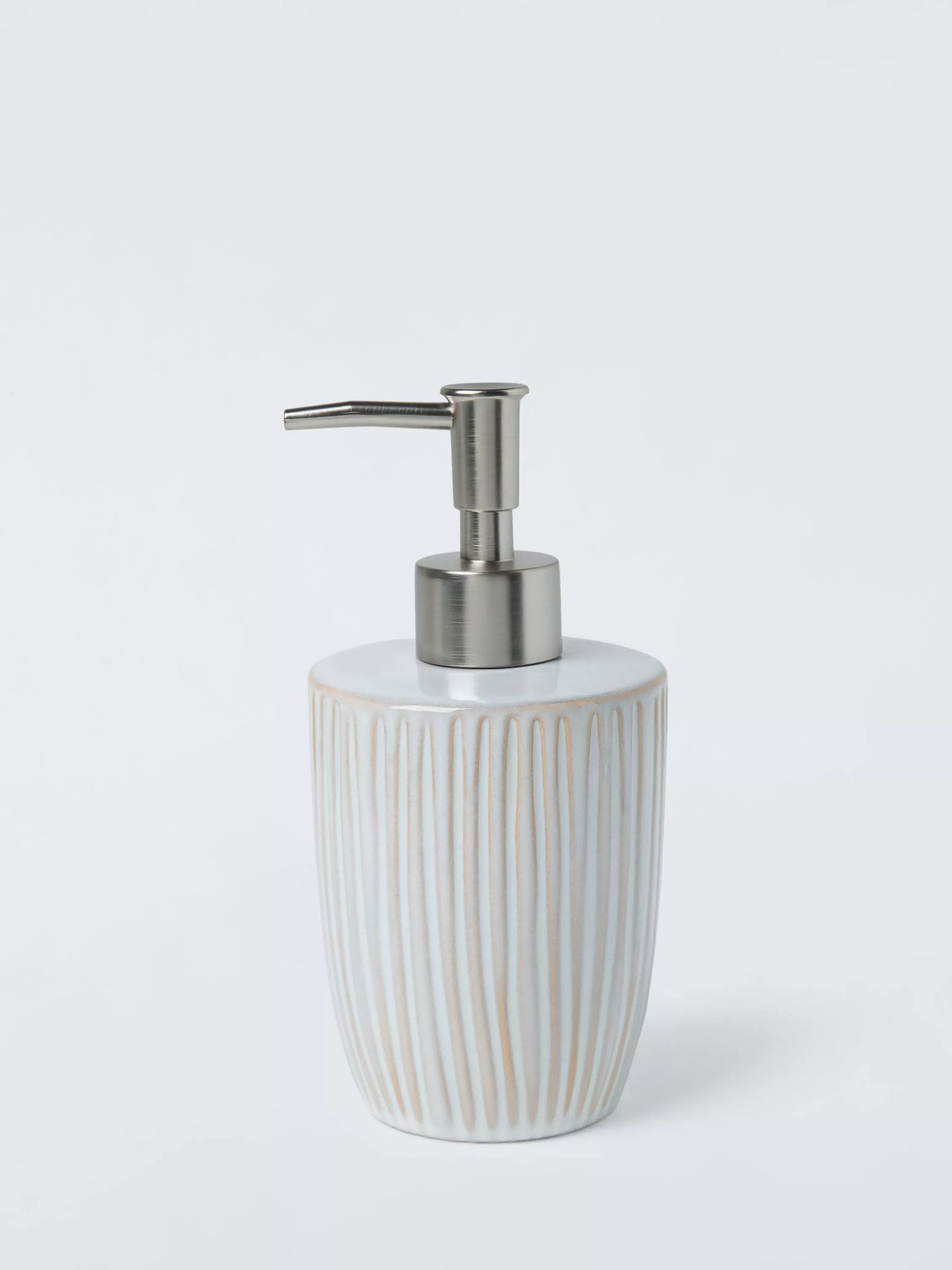 John Lewis ribbed glaze soap dispenser in grey, UK version