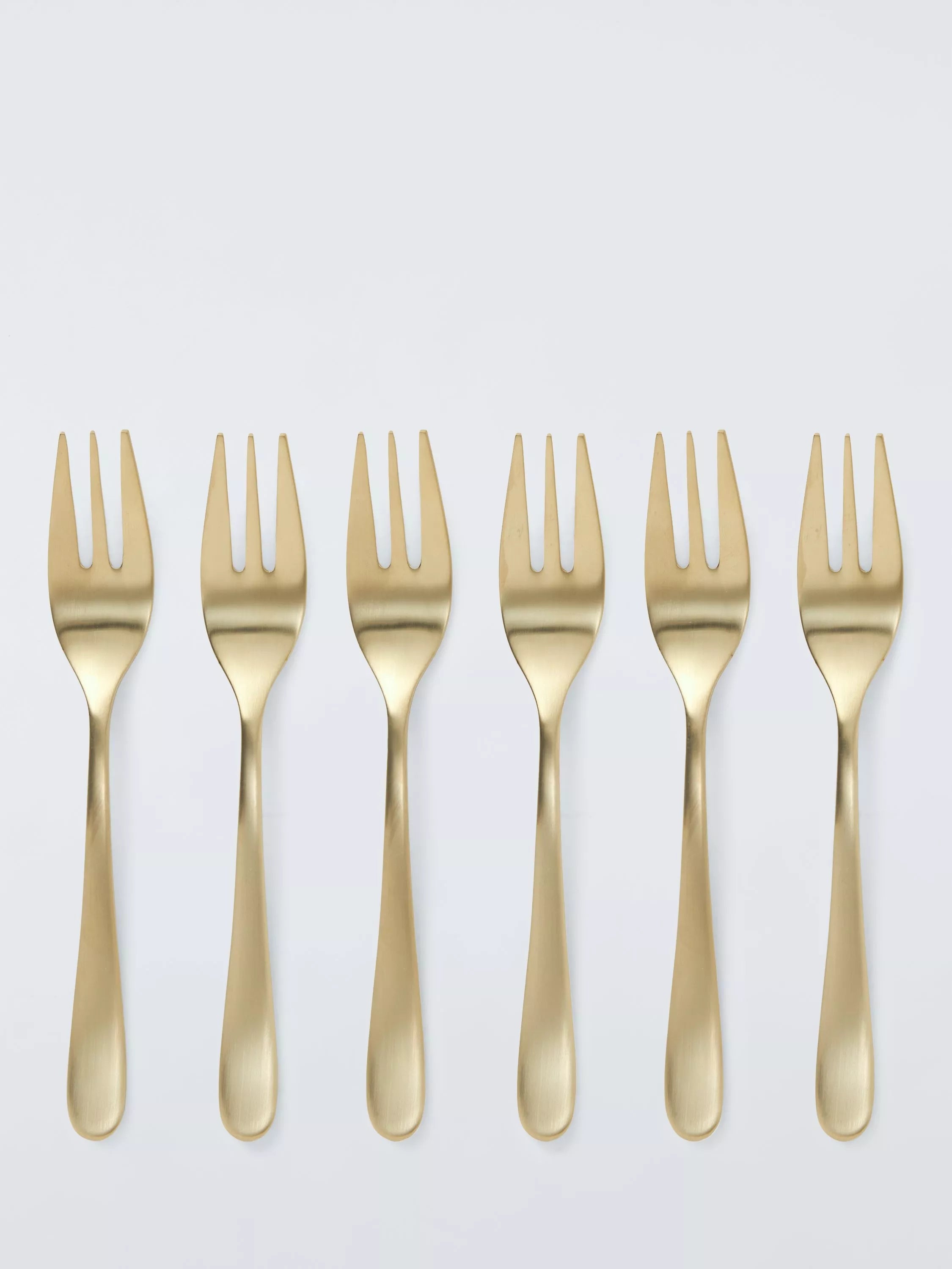 John Lewis stainless steel pastry forks set of 6 champagne finish, UK version