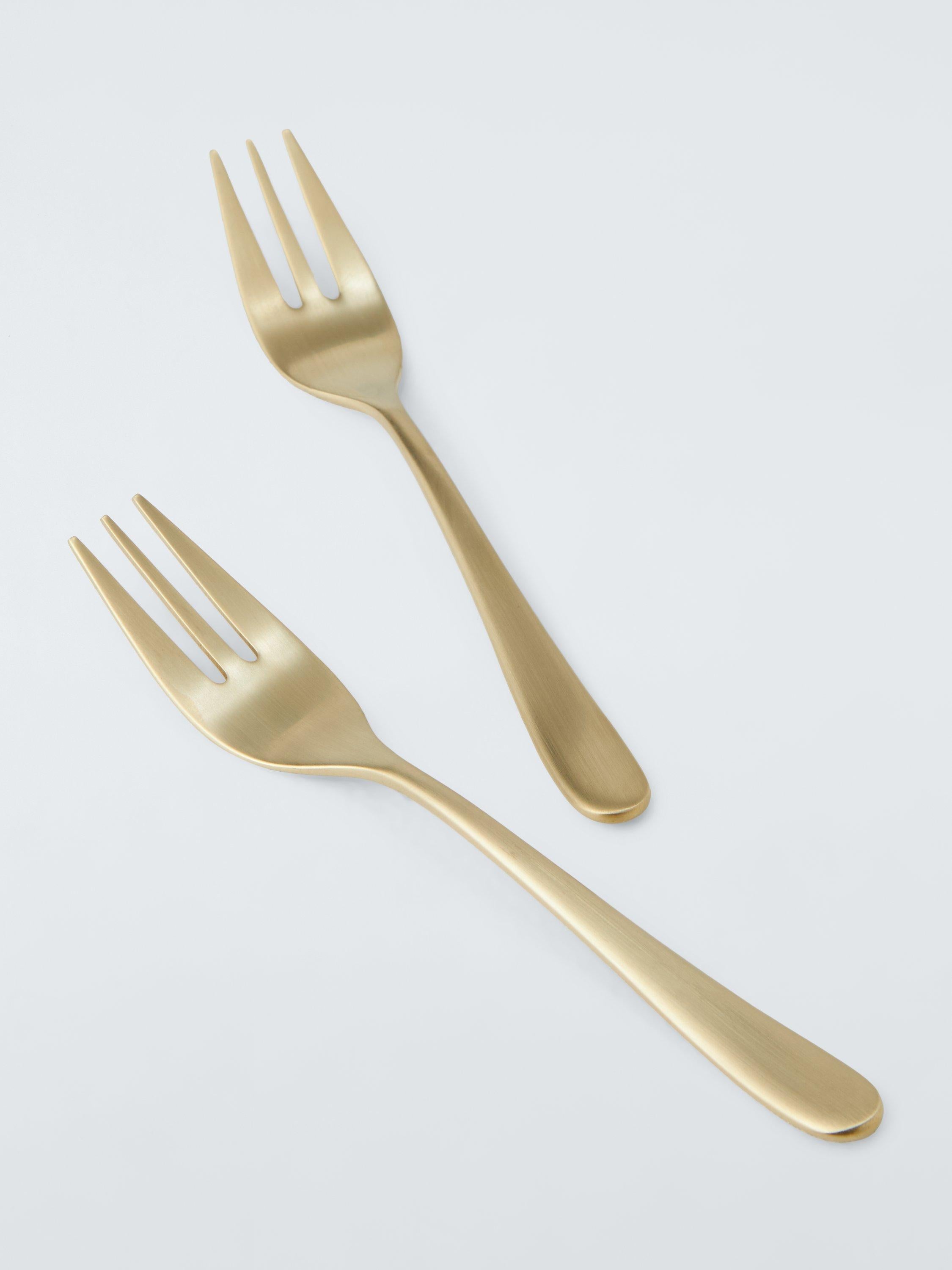 John Lewis stainless steel pastry forks set of 6 champagne finish, UK version