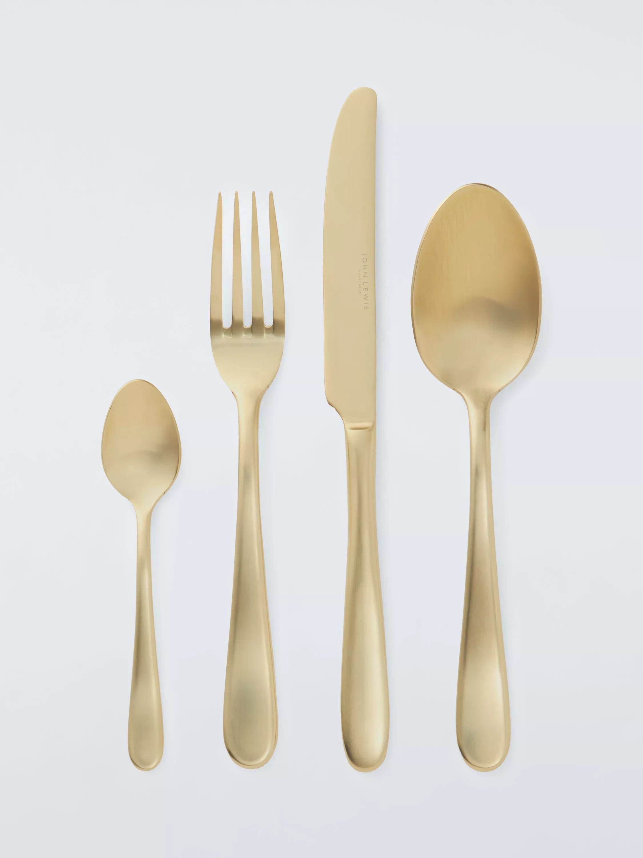 John Lewis stainless steel teaspoons set of 6 champagne finish, imported from the UK