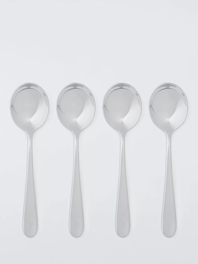 John Lewis John Lewis Luna Stainless Steel Soup Spoons, Set of 4- Buy online at McGrocer