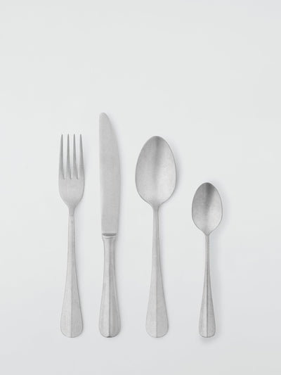 John Lewis Gårdshus Stonewash Rustfritt Stål Bestikksett, 4-delt kuvert - Kjøp online hos McGrocer