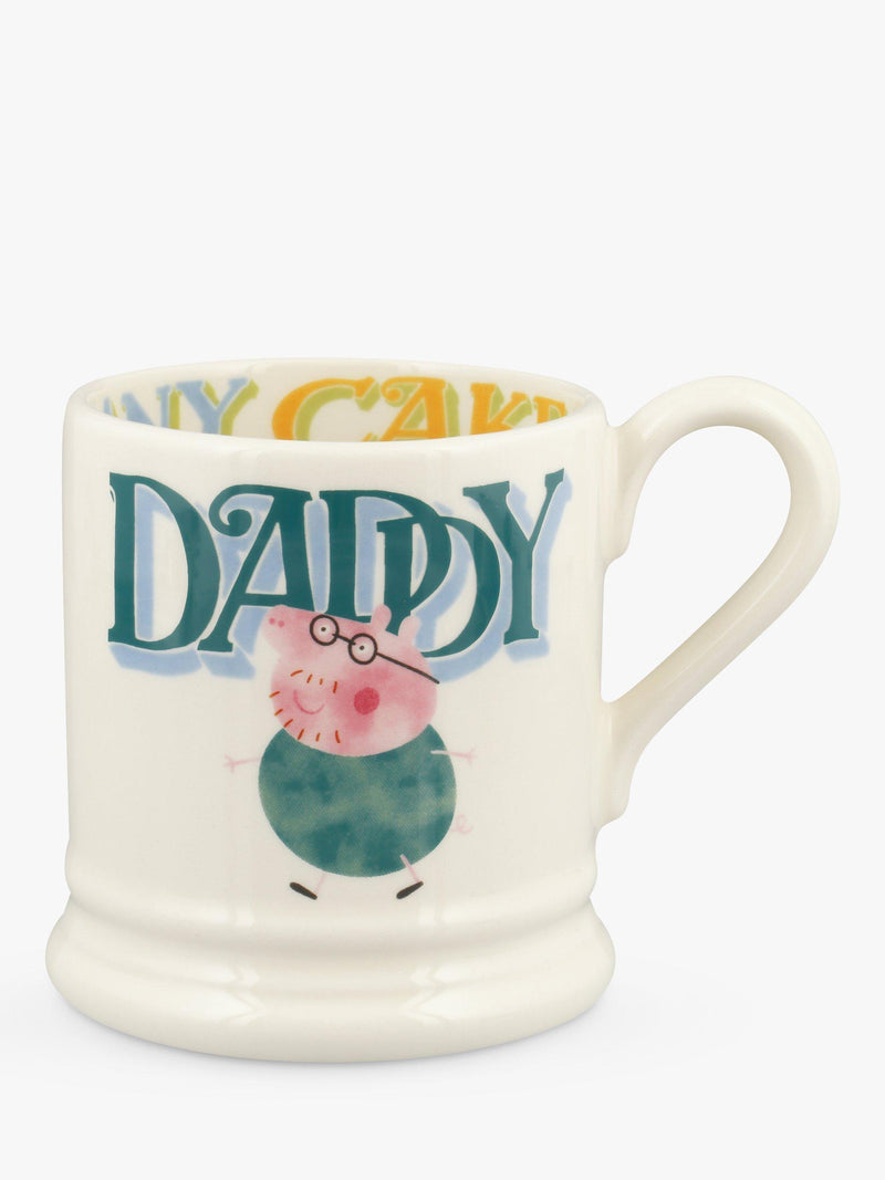Emma Bridgewater Peppa Pig Daddy half pint mug 300ml blue multi - British product