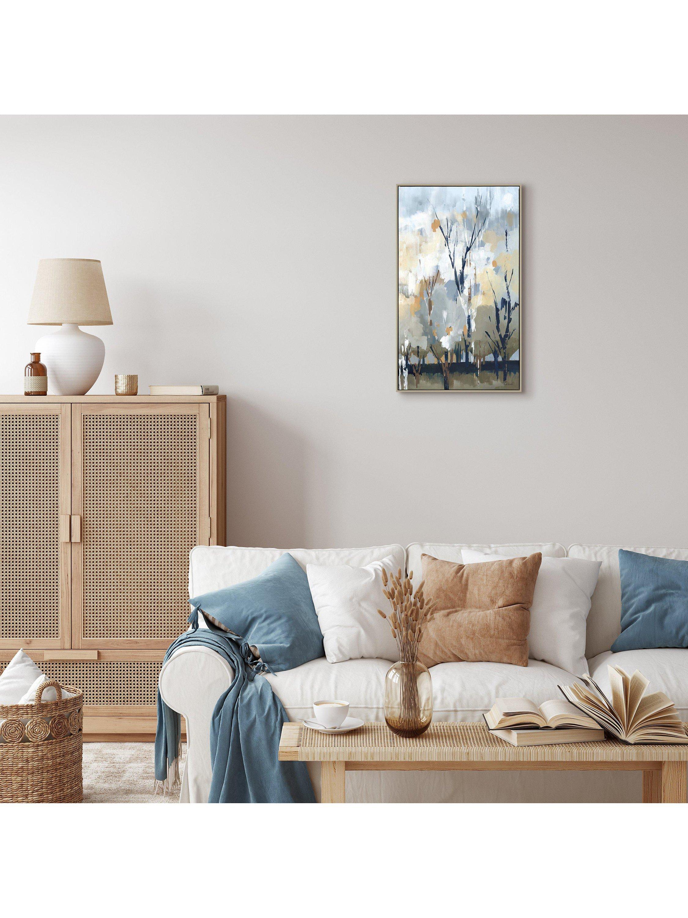 John Lewis Silver Birch Blues framed canvas 67x40cm, imported from the UK