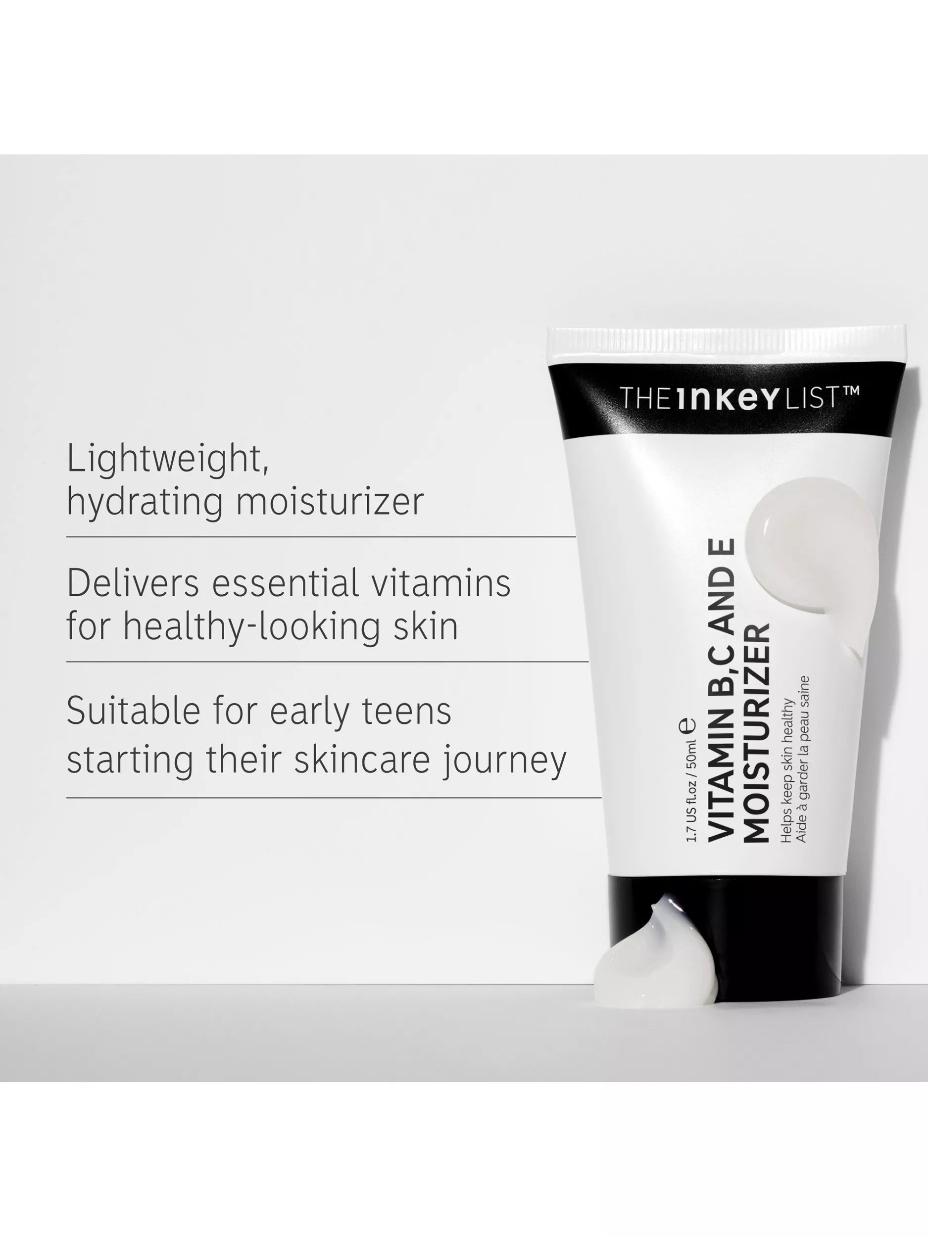 The INKEY List vitamin B C E moisturiser 50ml, imported from the UK