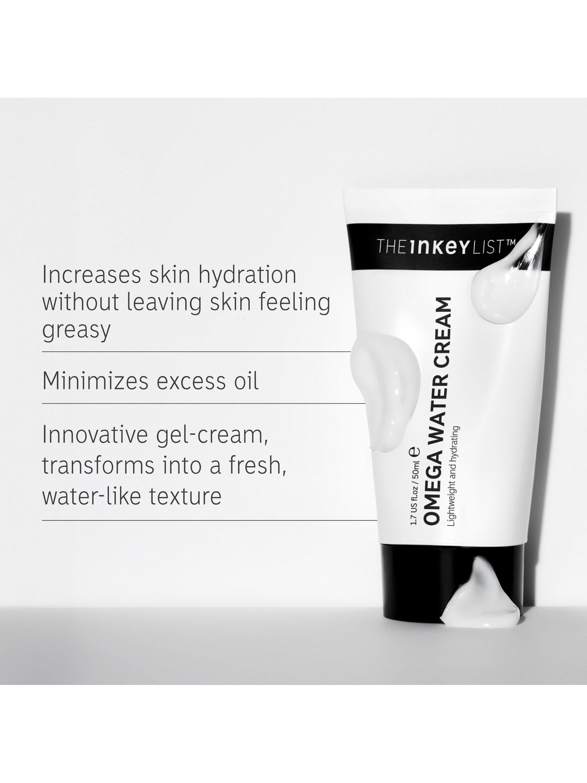 The INKEY List Omega Water Cream face moisturiser 50ml (British brand)