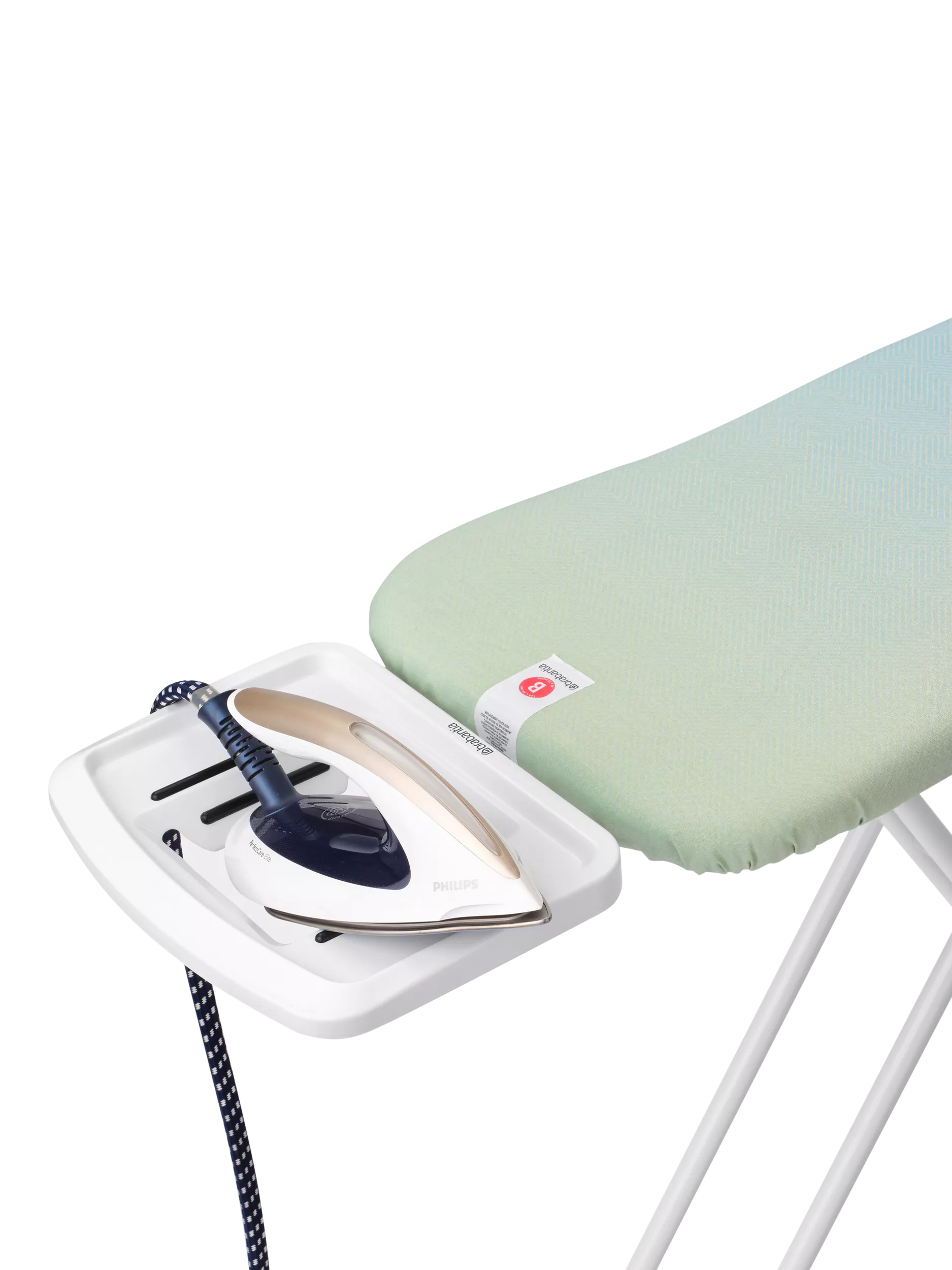 Brabantia ironing board B 124x38cm with steam iron rest, UK version
