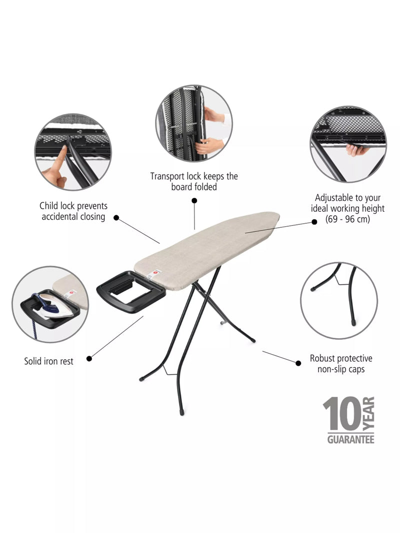 Brabantia ironing board Denim Grey 124x38cm, UK version