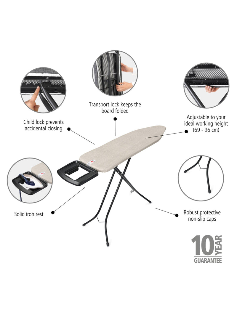 Brabantia ironing board Denim Grey 124x38cm, UK version