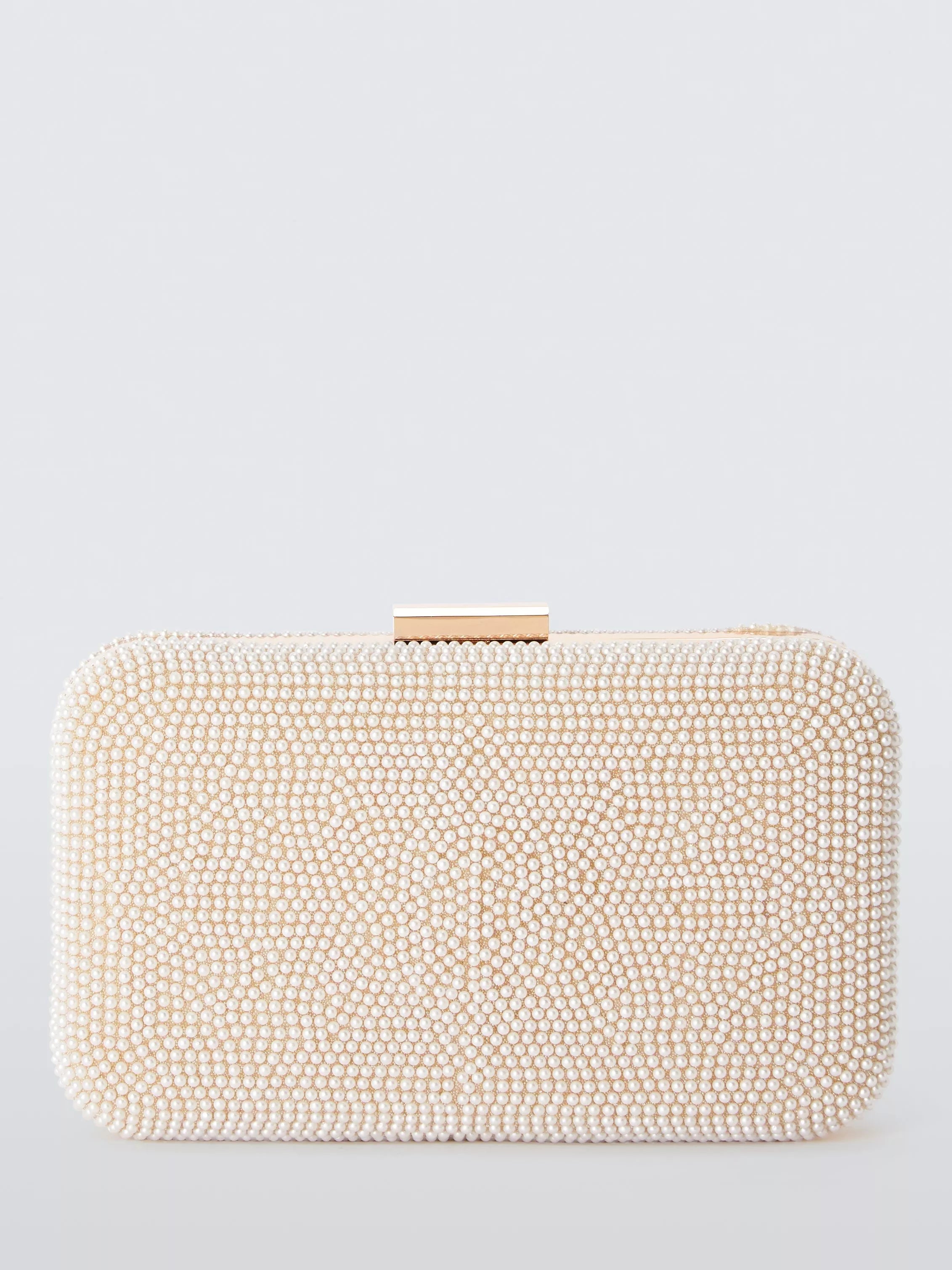John Lewis Stella clutch bag with pearl beads - British product