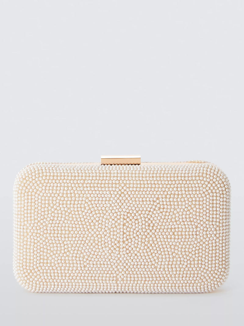 John Lewis Stella clutch bag with pearl beads - British product