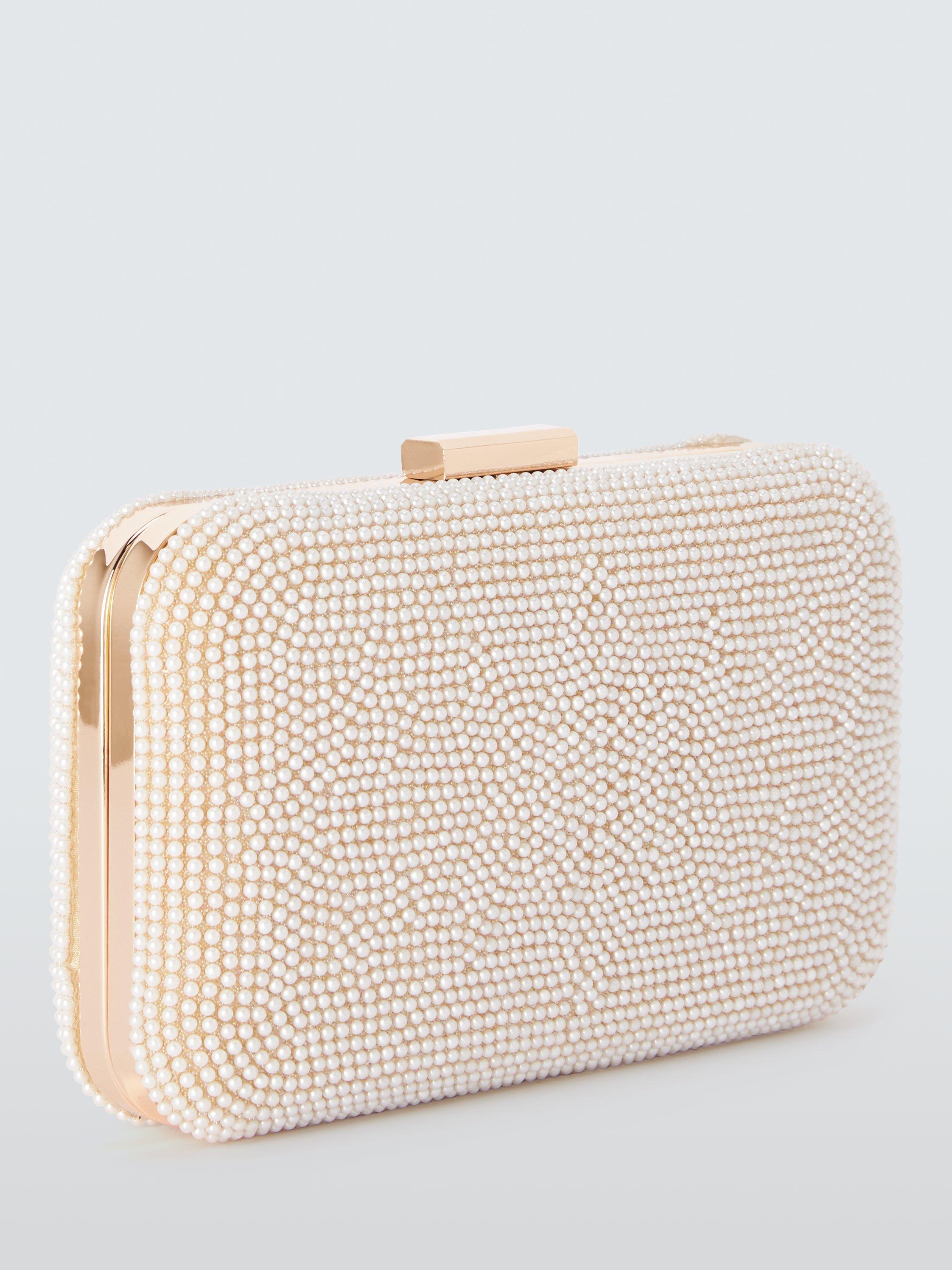 John Lewis Stella clutch bag with pearl beads - British product
