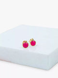 Auree pink chalcedony stud earrings gold plated (British brand)