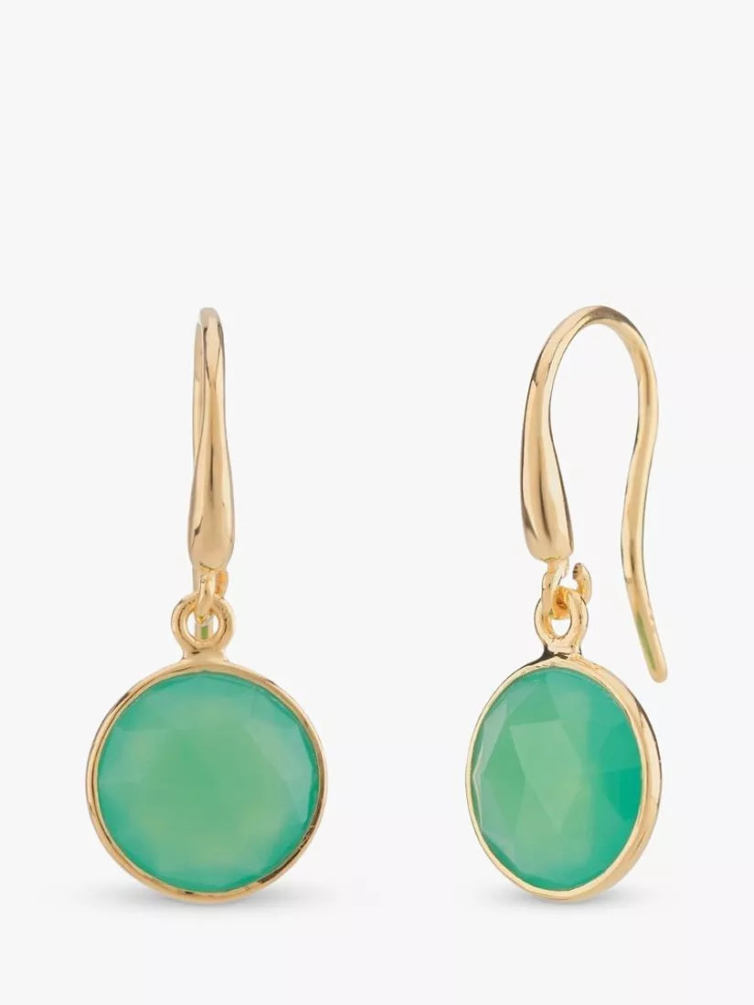 Auree chrysoprase drop earrings gold - British product