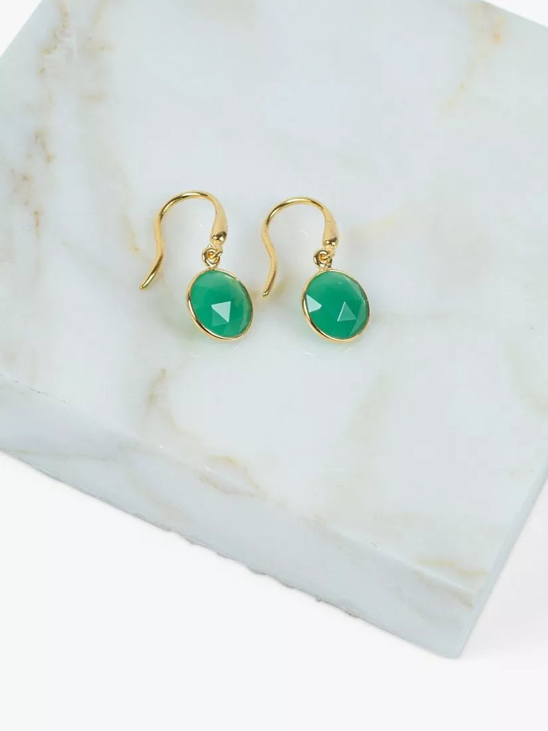 Auree chrysoprase drop earrings gold - British product