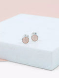 Auree pink chalcedony stud earrings sterling silver, UK version