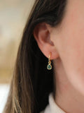 Auree gold vermeil hoop earrings with emerald 11.5mm, UK version