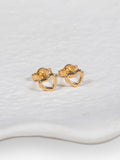 Auree love heart stud earrings 3mm, imported from the UK
