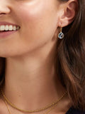 Auree blue topaz drop earrings gold plated, UK version