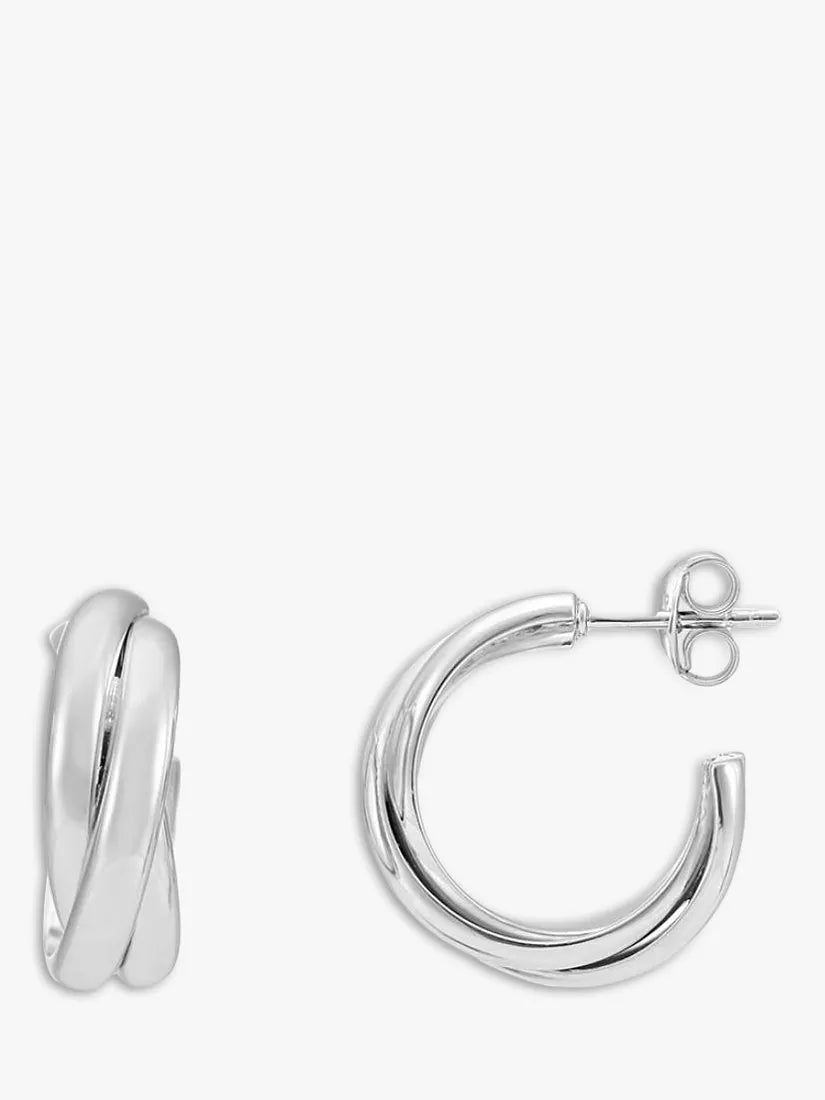 Auree Knightsbridge silver hoop earrings 2cm, UK version