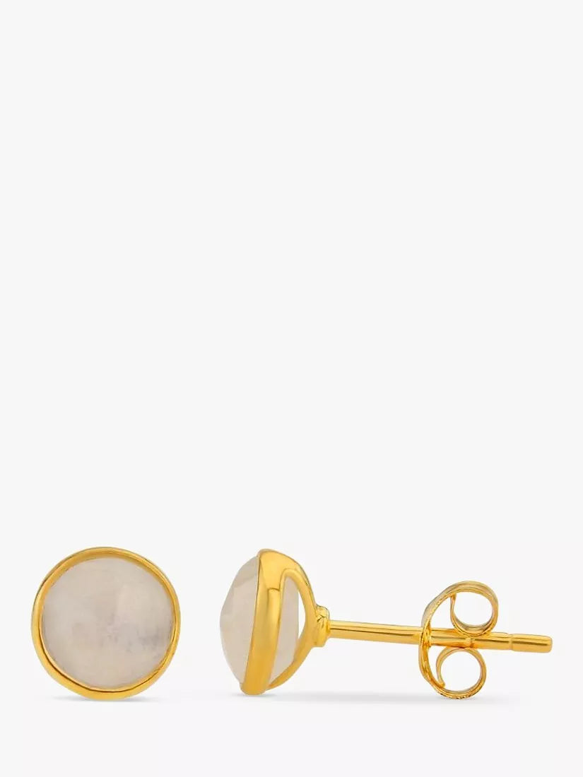 Auree moonstone stud earrings gold plated - British product