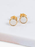 Auree moonstone stud earrings gold plated - British product