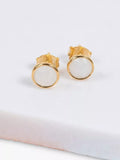 Auree moonstone stud earrings gold plated - British product