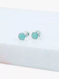 Auree Amazonite stud earrings in sterling silver, imported from the UK