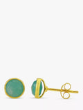 Auree Savanne amazonite stud earrings gold plated sterling silver, UK version